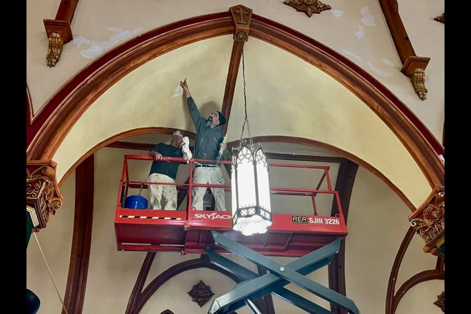 Crews at work to complete Holy Name of Mary Catholic Church renovations in May of 2023