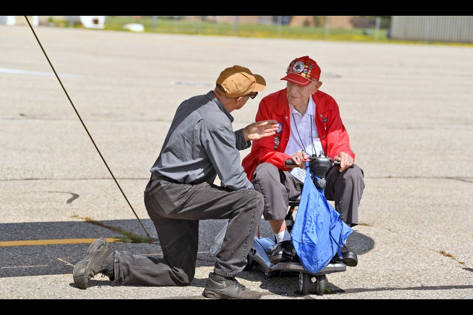 Former International Cessna 170 Association President, United States Air Force Veteran George Mock, 91, of Anderson, Indiana is among the more than 20 Cessna pilots at the 54th Annual Convention of the International Cessna 170 Association Open House on Wednesday, July 19, 2023, held at Sanderson Field Airport in Sault Ste. Marie, Mich. for the first time since its 1969 initiation