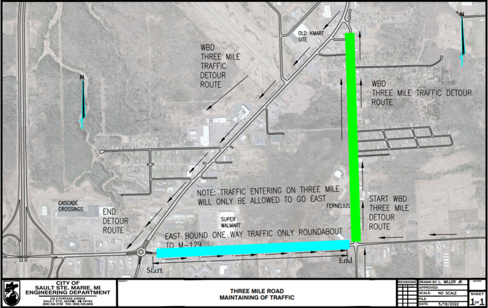 2022-05-23 - 3 Mile Road reconstruction map