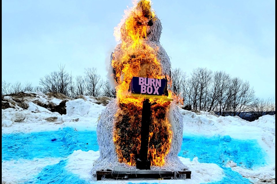 Lake Superior State University held its annual snowman burning event. This year's theme was burning away negative thoughts.