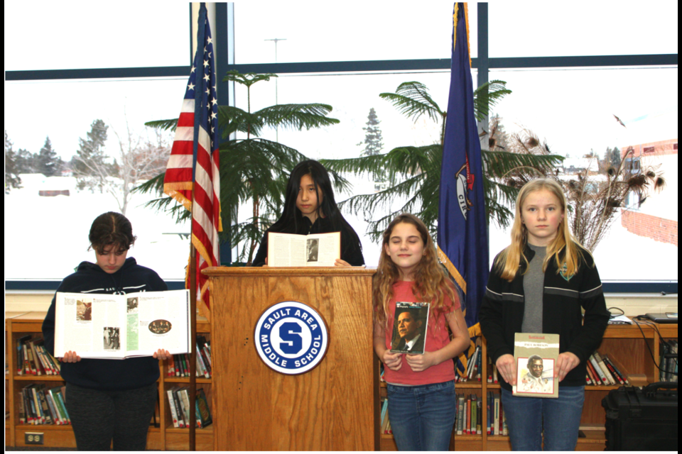 4-H ARTiculate Journalists Autumn Proulx, Jade Hu, Audrie Matthews, and Olivia Nyboer reflect on 'I have a Dream,' as delivered by Martin Luther King Jr. in 1963 (Carter Tuhro not pictured)
 