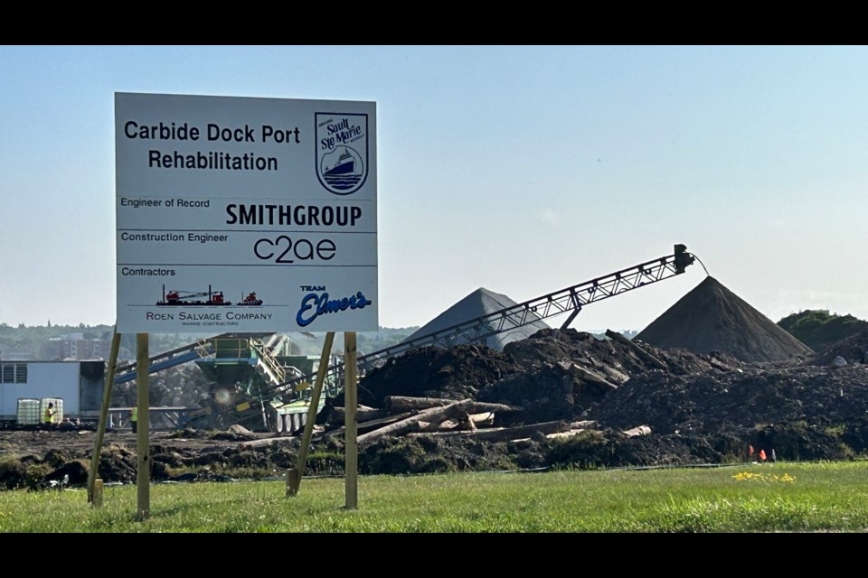 The shoreline project runs from the Cloverland Hydroelectric Power Plant east through the old Carbide dock.