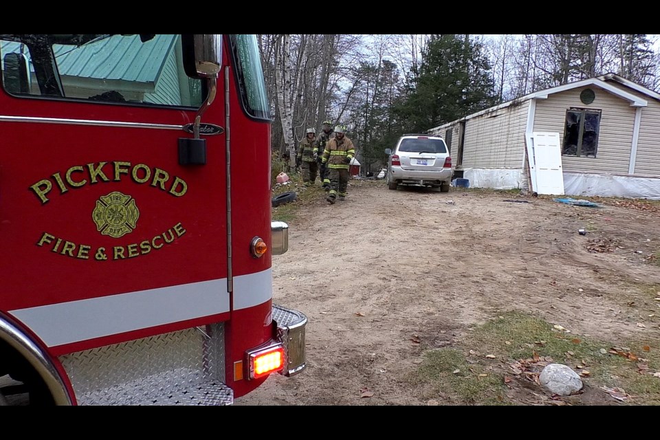 It took four volunteer fire departments to put the fire out at the E. Simmons Road address.