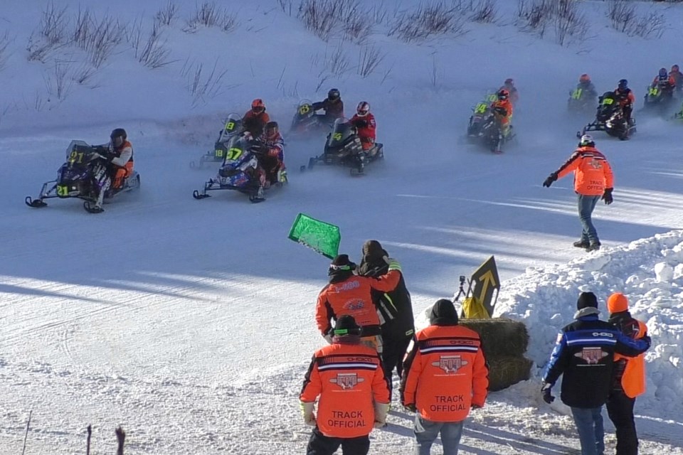 The green flag dropped at 10 a.m. to officially start the 2025 I-500 Snowmobile Endurance Race.