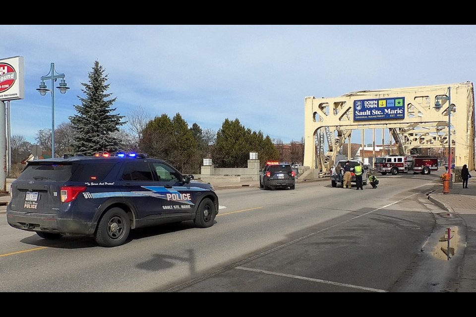 Ashmun Street bridge in downtown Sault Ste. Marie is closed midday Tuesday for investigation into a vehicle/pedestrian accident.