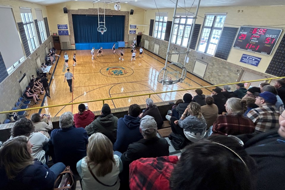 St. Mary's Catholic School held their first home sanctioned basketball game in over three decades.  They played the St. Ignace Saints.