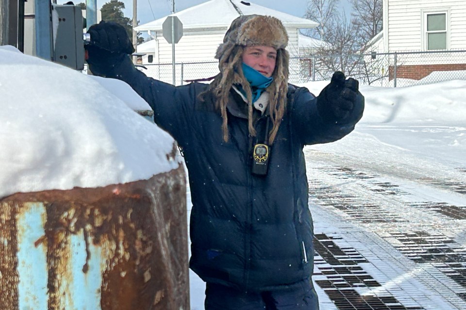 Jena, who is a part-time deckhand, keeps a positive attitude while battling the elements.