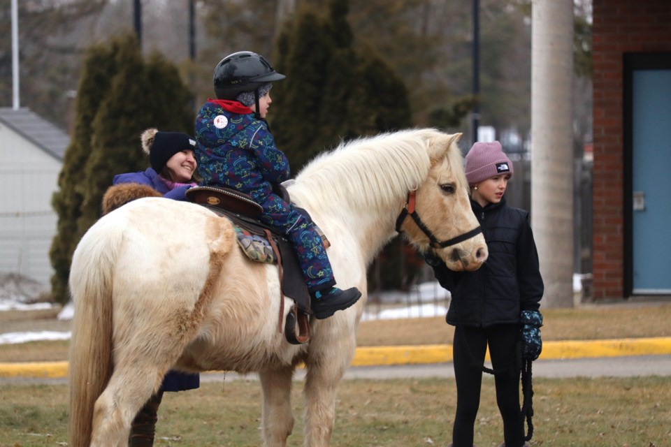 Horseback riding was a popular Bon Soo event as dozens of families saddled up at Clergue Park on Feb. 3, 2024.