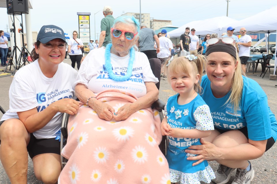 Monique Baker and her 93-year-old mother Franca, alongside Shaylan Spurway Bubinas and her two-year-old daughter Henessey, were proud to show their support at the IG Wealth Management Walk for Alzheimer's on Sunday.