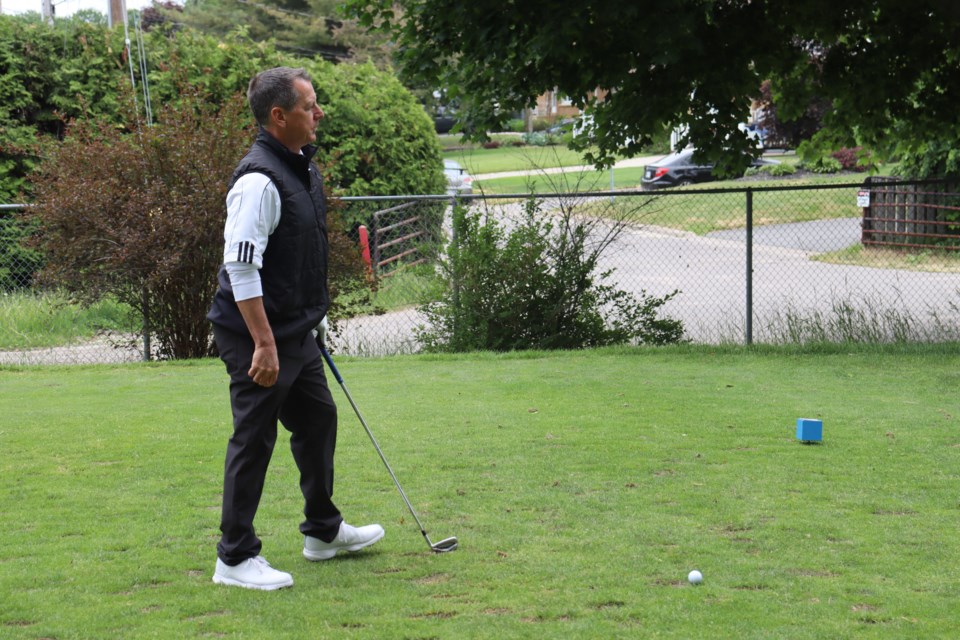 Marc Donnelly prepares to tee off at the Sault Golf Club's 5th annual 'Golf for Kids Sake' in support of Big Brothers Big Sisters, an organization he spent years volunteering with in support of youth facing adversity 