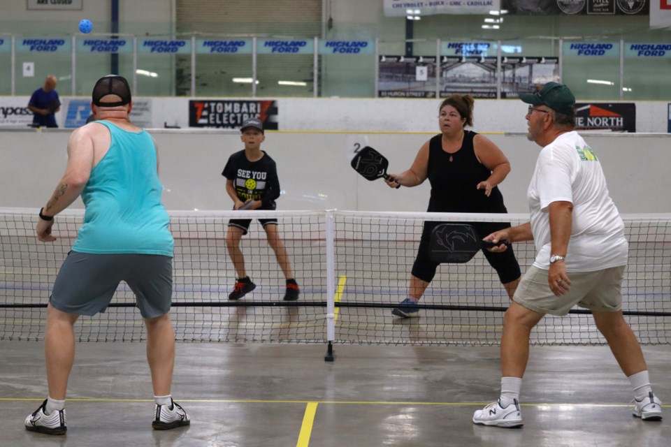 The annual Pickleball Palooza brought more than 120 players inside the Soo Pee Wee Arena over the weekend.