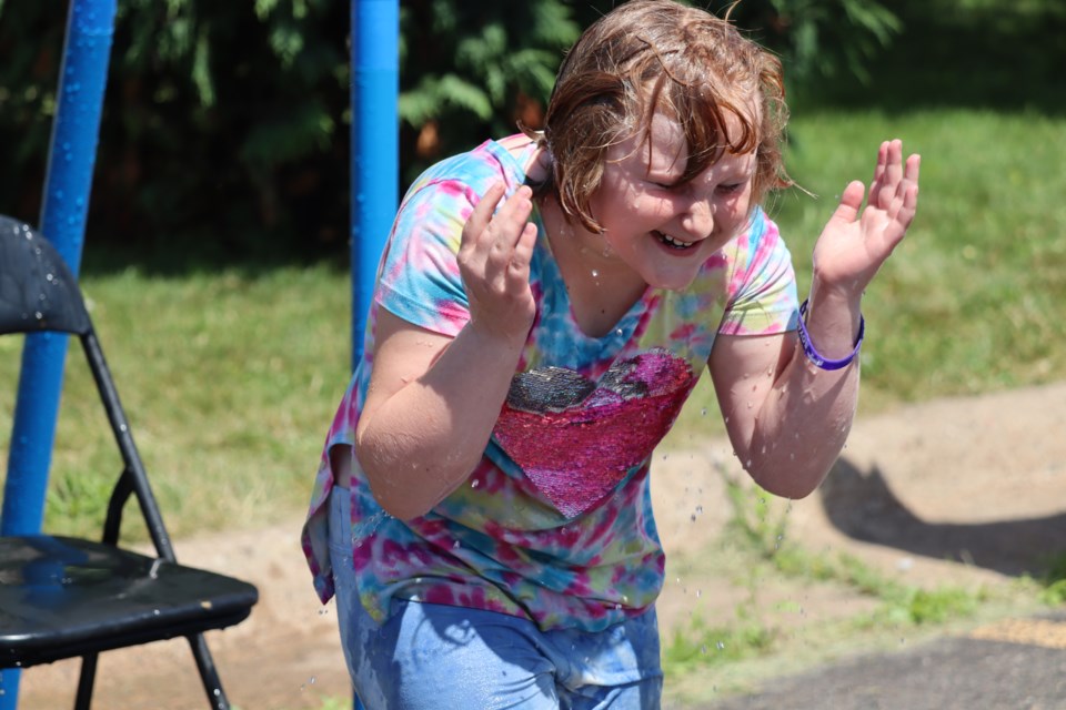 The miniature dunk tank was among the more popular games during a sunny afternoon at the 4th annual Sal's Kids Summer Day, hosted by Jamestown Strong.