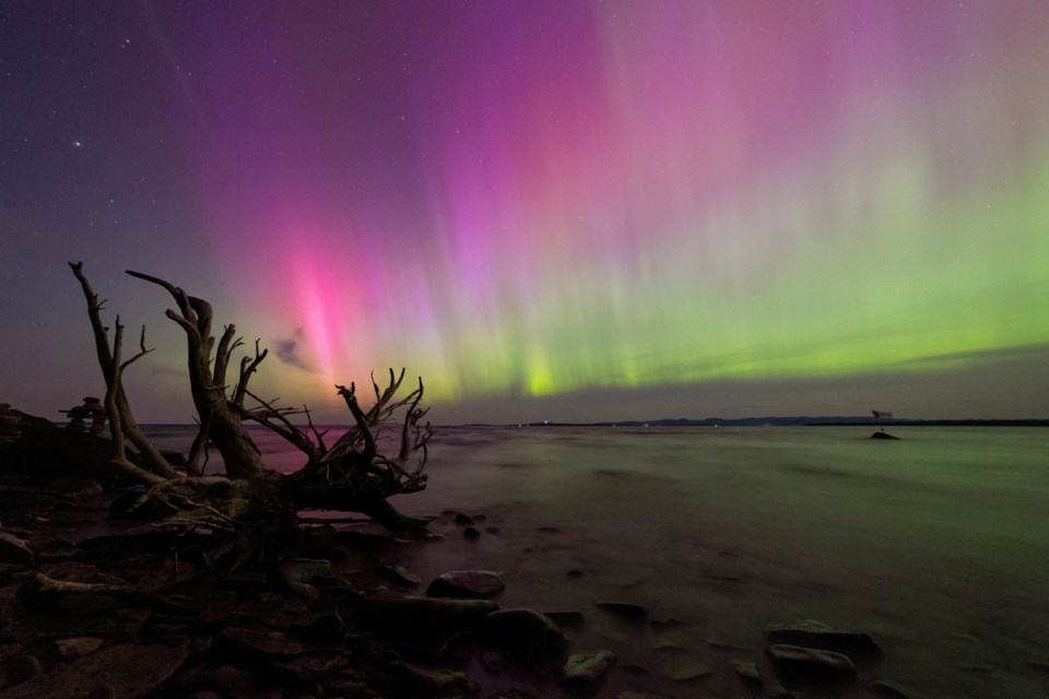 Stunning image of Northern Lights was captured looking north over Batchawana Bay early Monday morning.