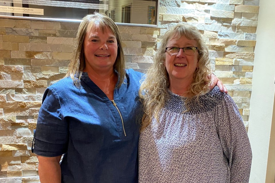 Kelly O'Donnell (left) and Shelagh Ewing (right) run a monthly peer-led support group for residents who have lost a loved one to suicide. 