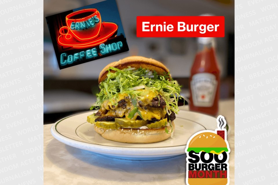 Ernie's Coffee Shop will be looking to defend its 'Most Burgers Sold' title as 10 local eateries participate in Habitat for Humanity's 'Soo Burger Month.'