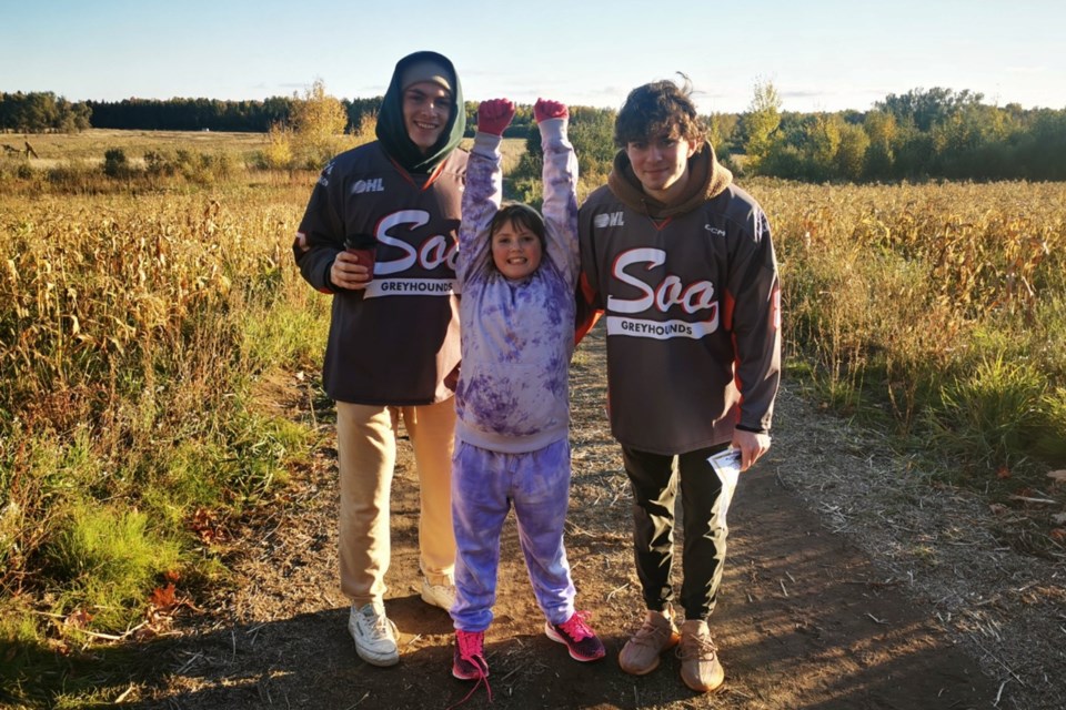 It was all smiles at Thomson Farms as players and staff with the Soo Greyhounds organization teamed up with little ones for a variety of activities and games on Oct. 17, 2023.