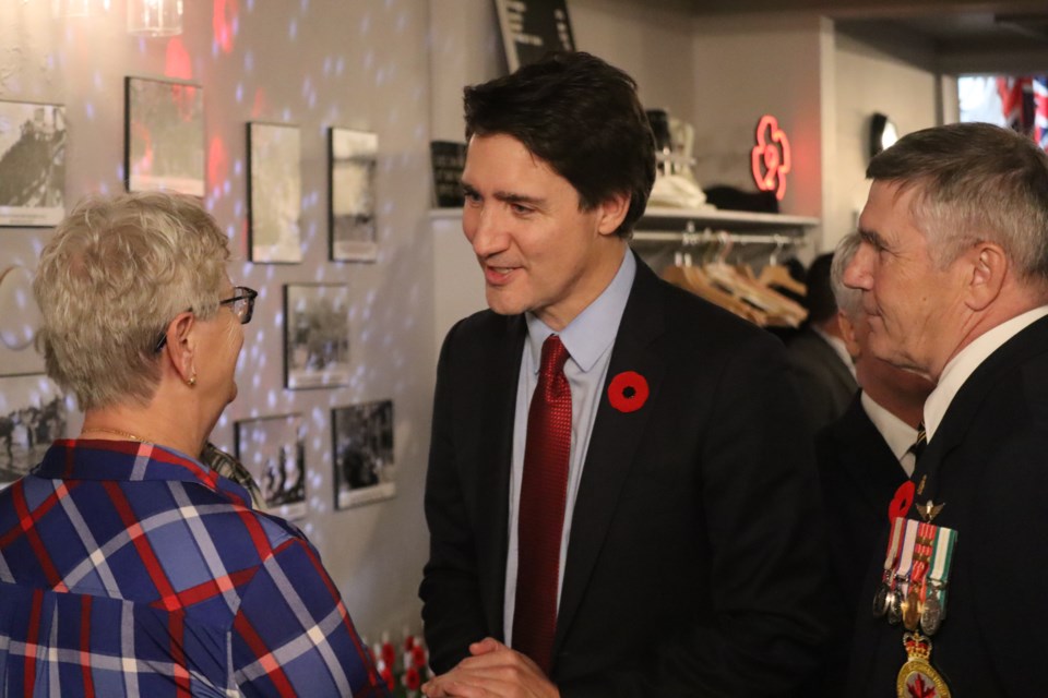 Canadian Prime Minister Justin Trudeau visited members of the Royal Canadian Legion Branch 25 as part of his visit to Sault Ste. Marie on Nov. 10, 2023.