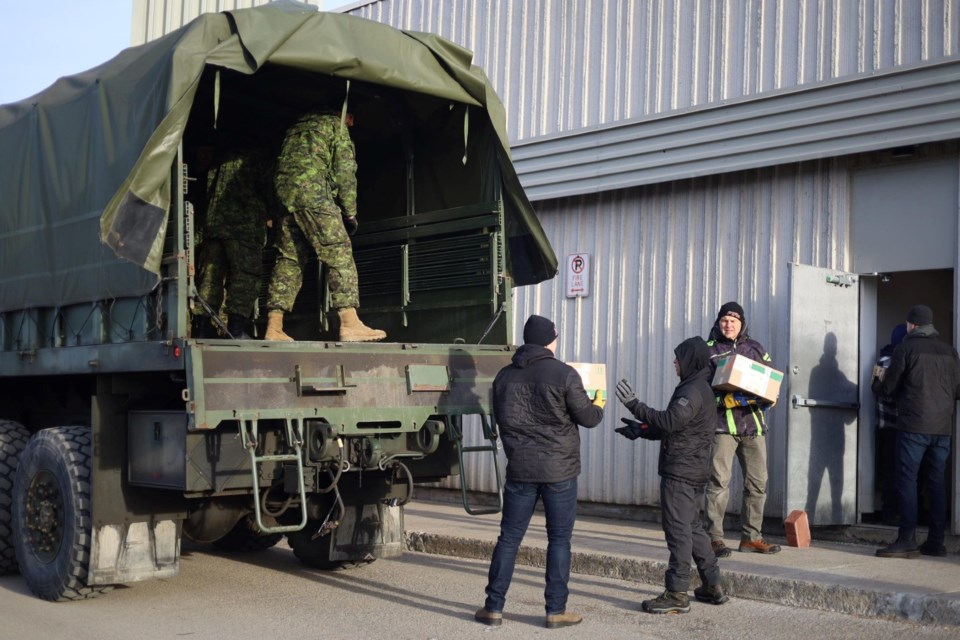 Volunteers with the Sault Armoury, Sault Fire Services, and Fisheries and Oceans delivered thousands of Christmas Cheer gifts to a number of pick-up spots across the area on Dec. 14, 2022. 