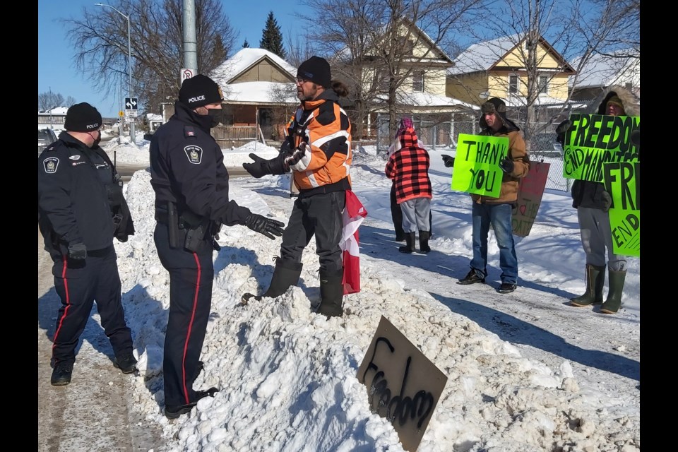 Approximately 12 individuals gathered on Huron Street across from the Canada Border Services Agency (CBSA) port of entry beginning at 12 p.m. Saturday.