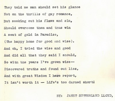 LLOYD, Janet poem