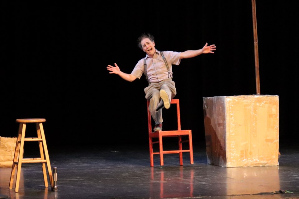 Jamie Adkins performed his Circus Incognitus act for local children as part of the Over The Rainbow Children's Entertainment Series Sunday afternoon.