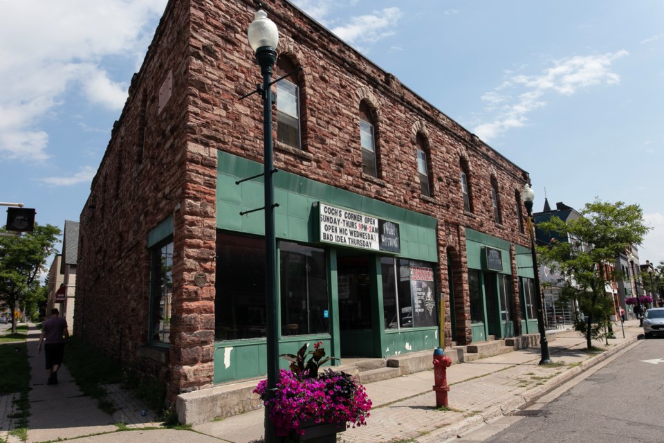 The historic Dawson Block building at the corner of Queen Street East and East Street was recently purchased.