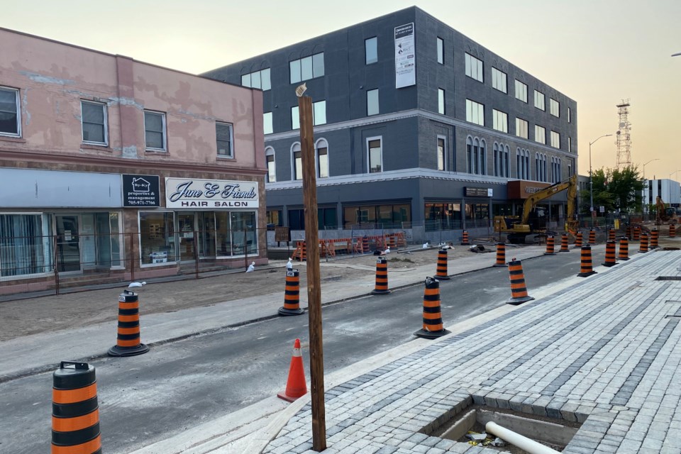 Queen Street reconstruction, shown the evening of Wednesday, Sept. 11, 2024