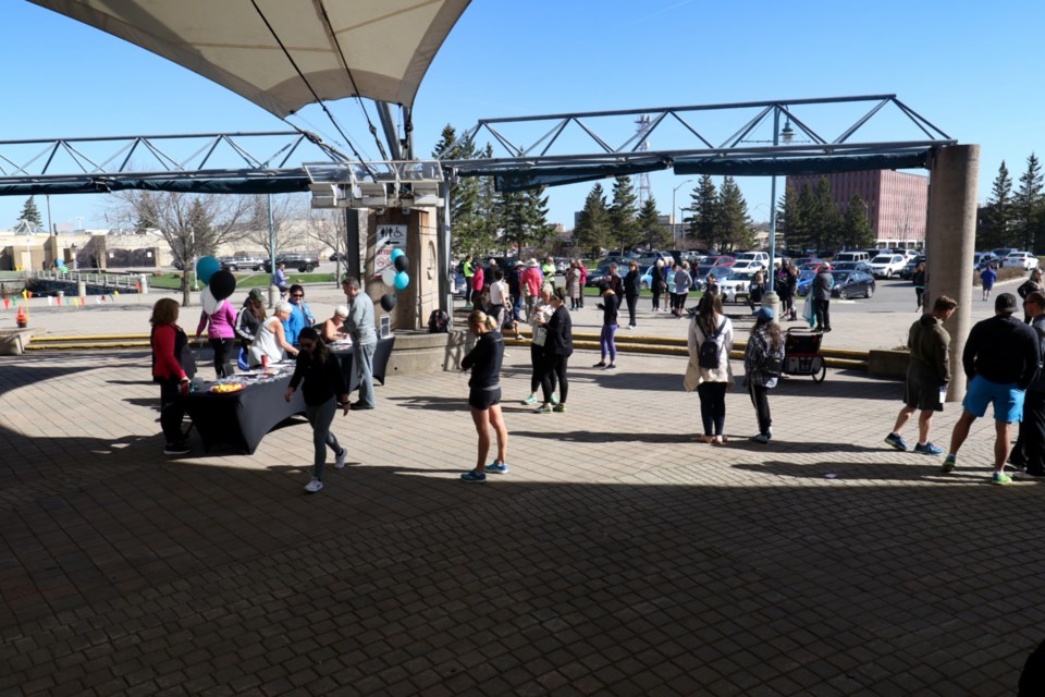 Runners and walkers gathered at the Roberta Bondar Pavilion for the first-ever 'Run For Change' event. The event was organized by Strong Minds owner Amanda Lambert to raise awareness for mental health and addictions. James Hopkin/SooToday