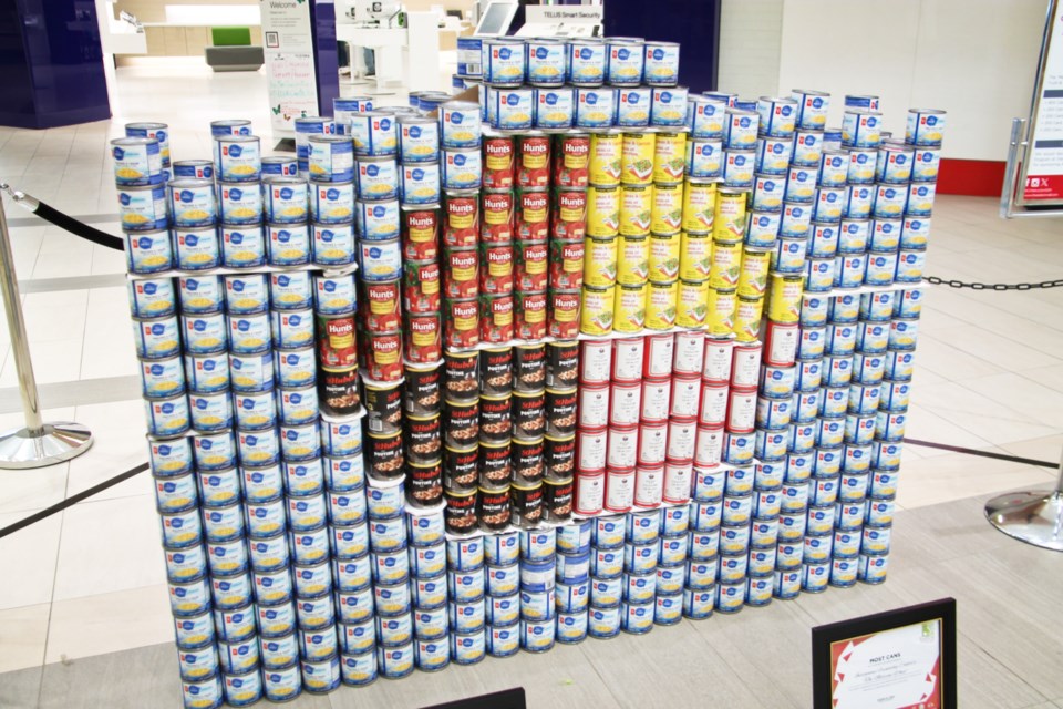 The Indigenous Friendship Centre's Medicine Wheel-shaped collection of donated canned food to CANstruction, Sept. 28, 2024. 