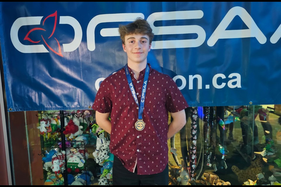 The Sault's Jasper Tchir won gold in the junior boys 5km individual cross country skiing race at the OFSAA Championships in Sudbury, Feb. 20, 2025.