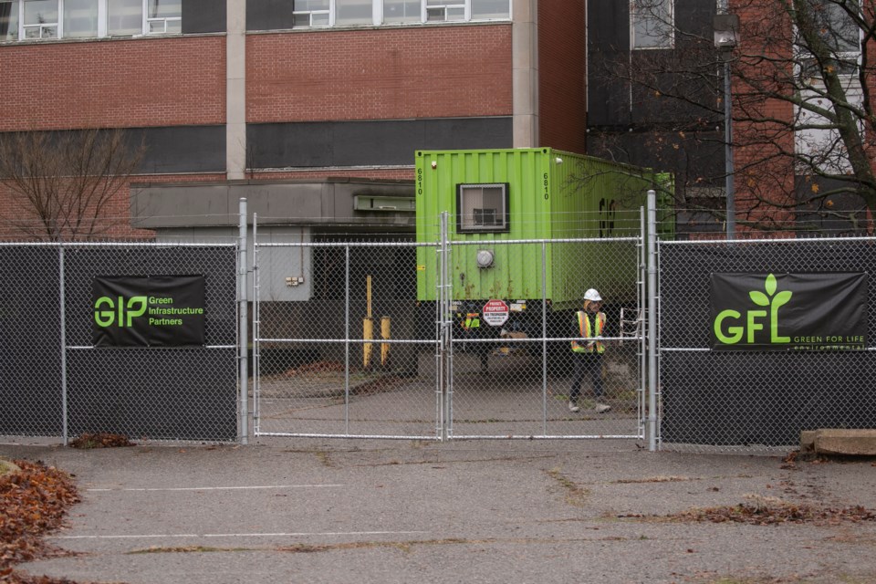 Green Infrastructure Partners (GIP) workers are on site doing Preparatory work that will lead to the eventual demolition of the former General Hospital site on Queen Street East.