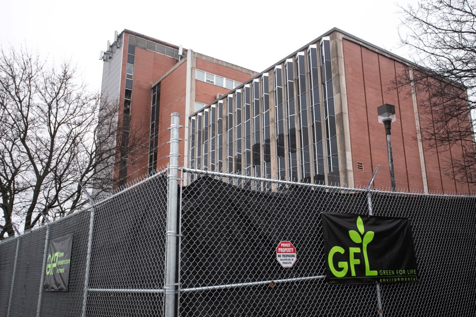 Green Infrastructure Partners (GIP) and GFL Environmental Inc. signage has gone up at the former hospital site on Queen Street East.