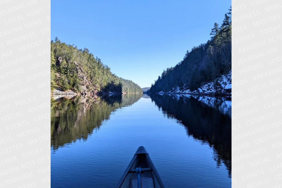 Often the back roads mean back waters as well, this looking east along the Mattawa River, just east of the Samuel de Champlain Provincial Park boundary.  