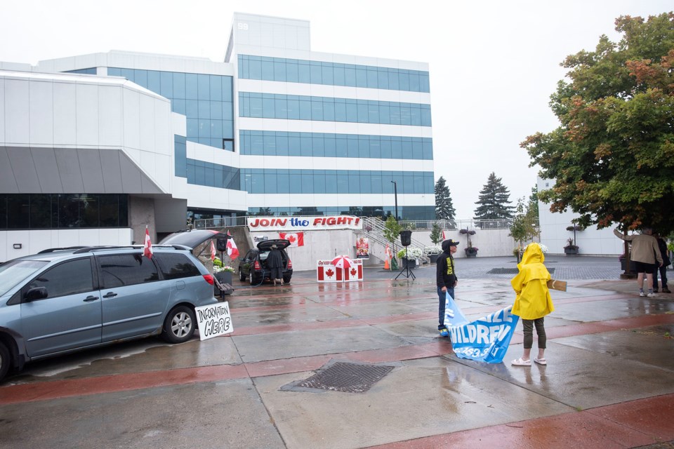 Photo taken after the 11 a.m. start of the 1 Million March for Children at the Ronald A. Irwin Civic Centre in Sault Ste. Marie. Similar marches were also held on Friday in cities across Canada.