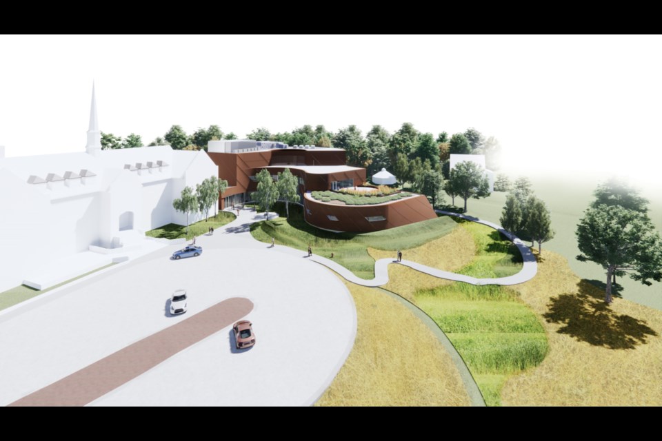 Rendering of Makwa Waakaa’igan, “a global centre of cross-cultural excellence” and home to Northern Ontario Mental Health and Addictions Research and Training Institute, will be built at Algoma University’s Sault Ste. Marie campus on Queen Street East.