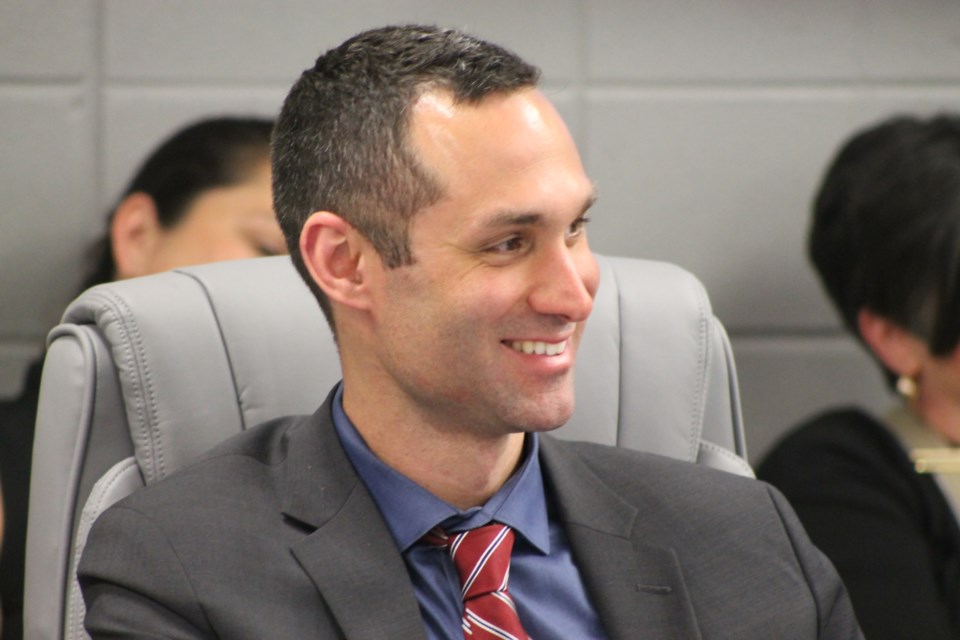 Fil Lettieri, announced as the Huron-Superior Catholic District School Board’s new director of education effective July 1, 2024, attending a H-SCDSB meeting June 12, 2024.