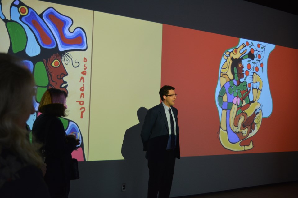 Sault Ste. Marie Mayor Christian Provenzano was among dignitaries to partake of Algoma Fall Festival's invitation to wander into the world of Norval Morrisseau on Friday. SooToday Staff