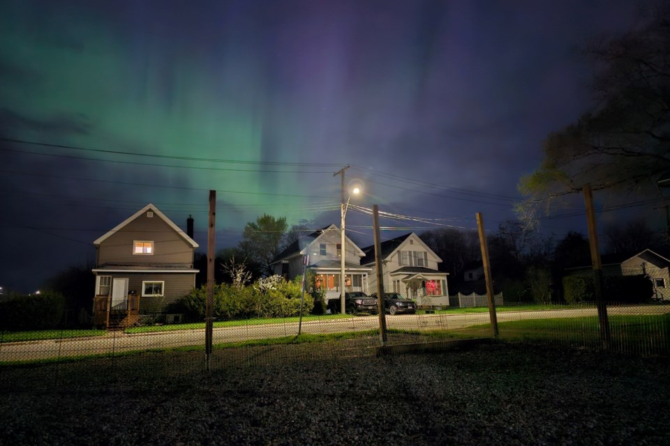 The Northern lights captured over Sault Ste. Marie Friday night.