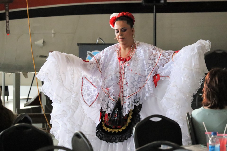 Members of the Latin Hispanic Association were among Saturday's entertainment at the Bushplane Heritage Centre.