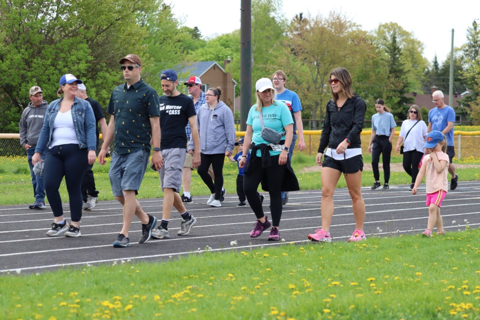 Residents took part in the Walk to Make Cysytic Fibrosis History at the Jo Foreman Track on Sunday.