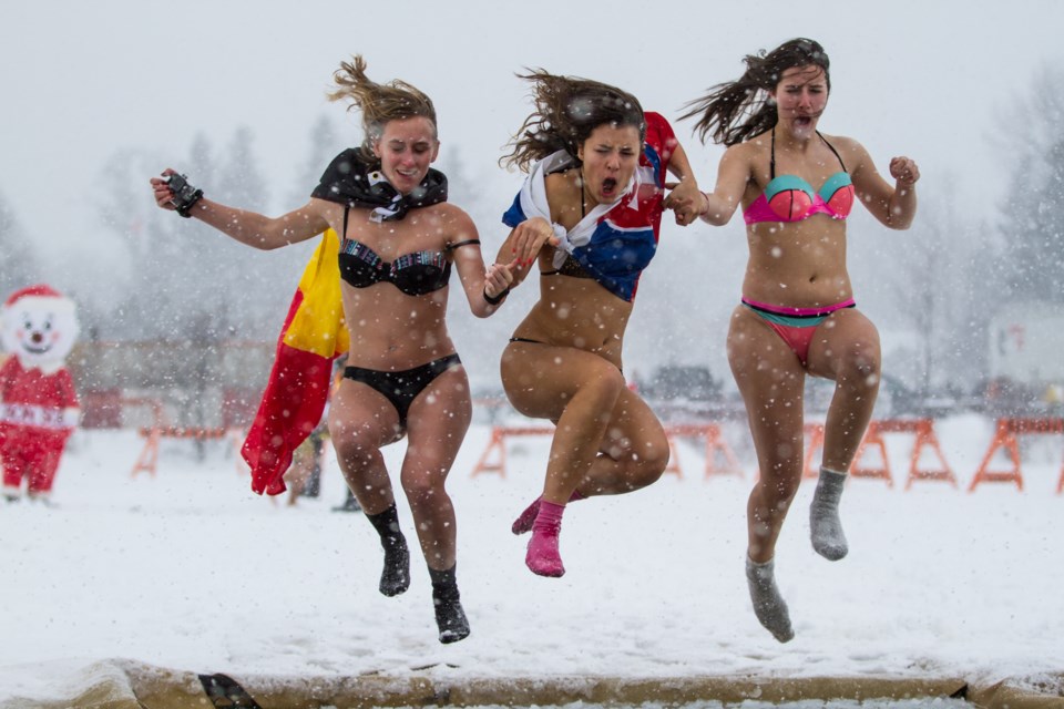 The annual Bon Soo Polar Bear Swim at Bellevue Park on Sunday, Febraury 7, 2016. Donna Hopper/SooToday