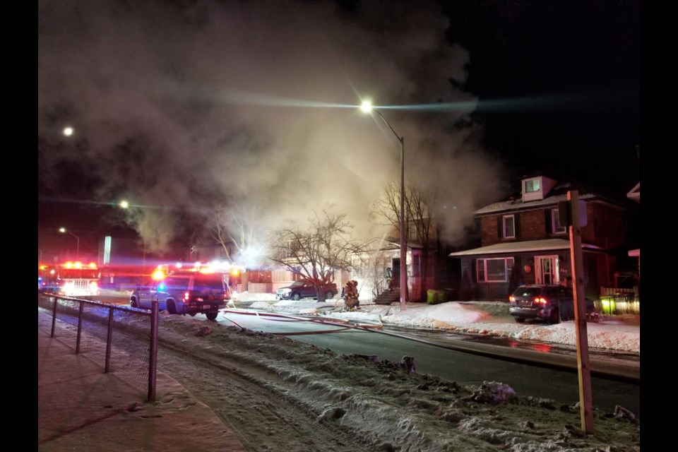 Sault Ste. Marie Fire Services responded to a house fire in the 200 block of Albert Street West shortly after 4 a.m. Tuesday. 