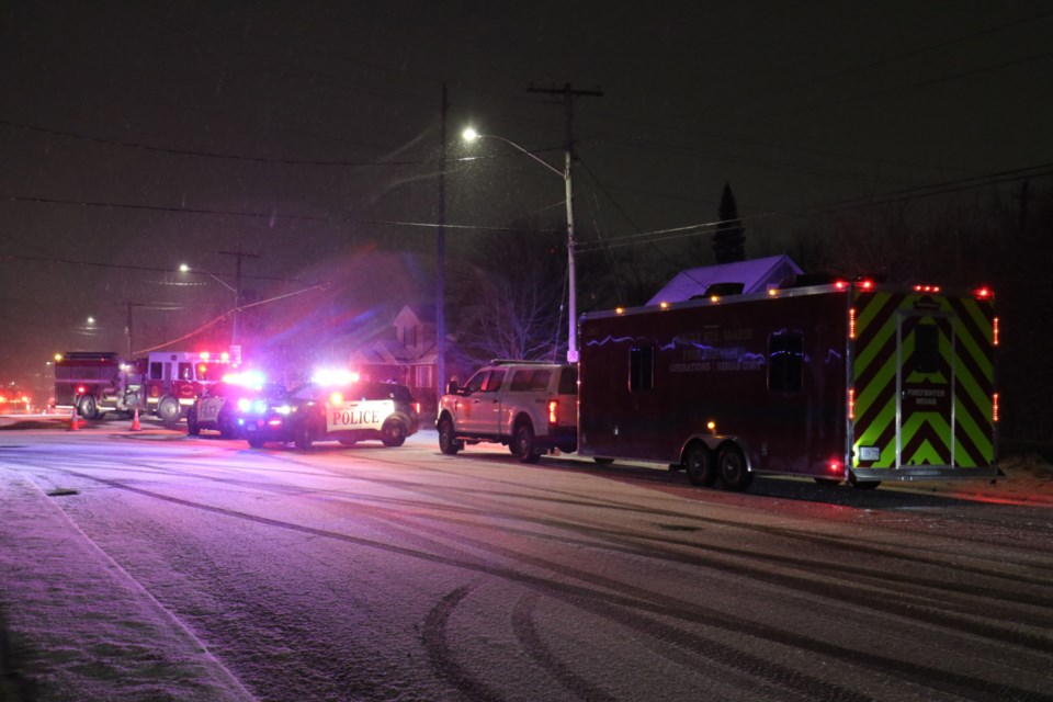 Both lanes of North Street were closed at the top of the hill Wednesday morning. 