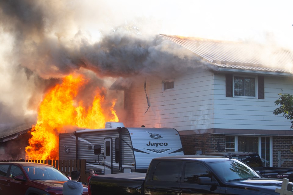 Scene of house fire in 100 block of Willowdale Street on Monday, Sept. 23, 2024.