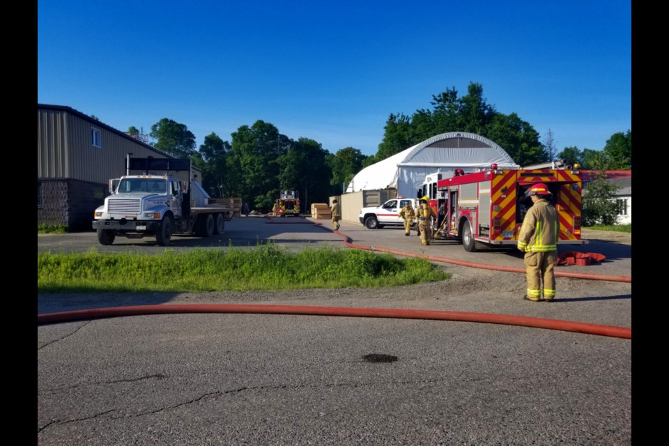 Sault Ste. Marie Fire Services responded to reports of a fire in a dust collector shortly after 8 a.m. Friday at Fibrestick Manufacturing on Industrial B Crescent. James Hopkin/SooToday