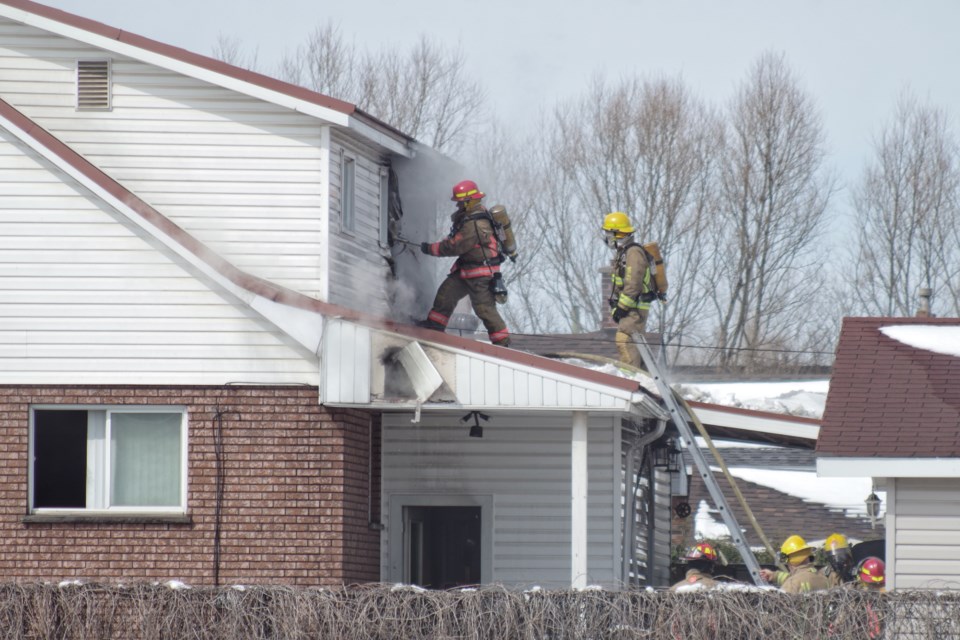 Firefighters battle a house fire on Pittsburgh Avenue on Monday, April 2, 2018. Mike Purvis/SooToday