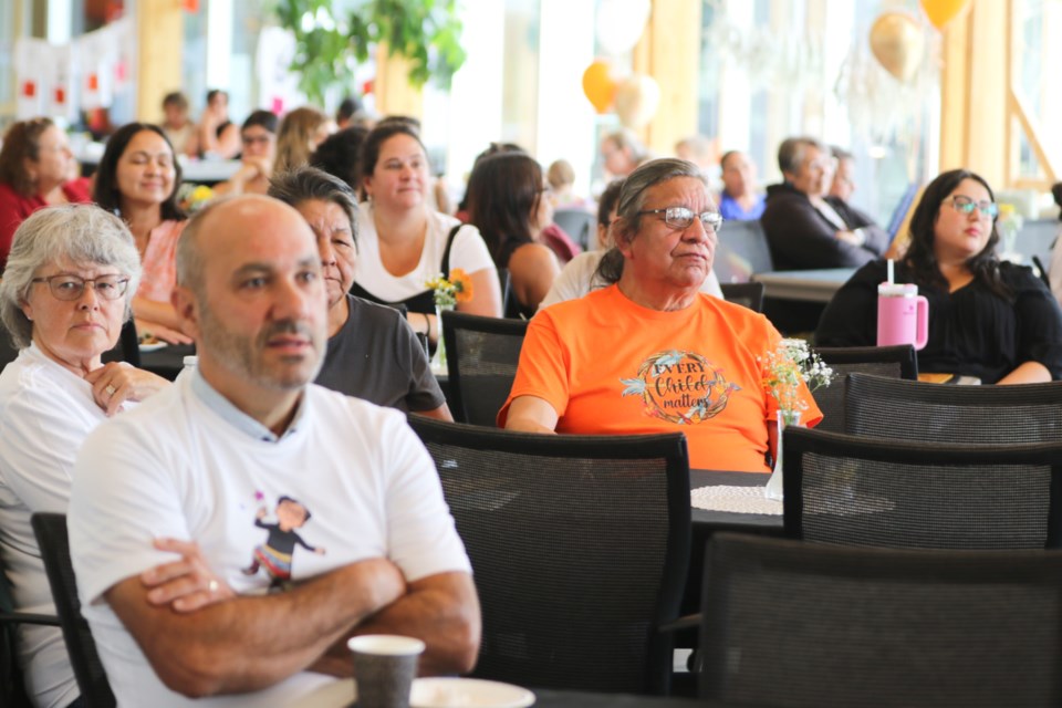 Dozens of people attended Barbara Nolan's Anishinaabemowin Children's Video Launch event at Shingwauk Kinoomaage Gamig Aug. 24. 