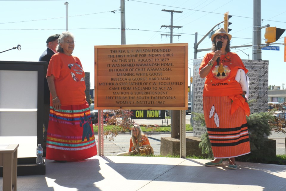 Members of the Children of Shingwauk Alumni Association were on hand to unveil a new memorial recognizing the Wawanosh Home during the National Day for Truth and Reconciliation Monday.  