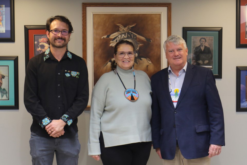 Sault Ste. Marie MP Terry Sheehan made an appearance at the band office in Garden River First Nation Wednesday to announce more than $700,000 in funding for various Indigenous-led environmental projects in the region. Left to right: Aaron Jones, Fish and Wildlife Coordinator for Garden River First Nation Lands and Resources Department, Garden River First Nation Chief Karen Bell and Sault MP Terry Sheehan.  