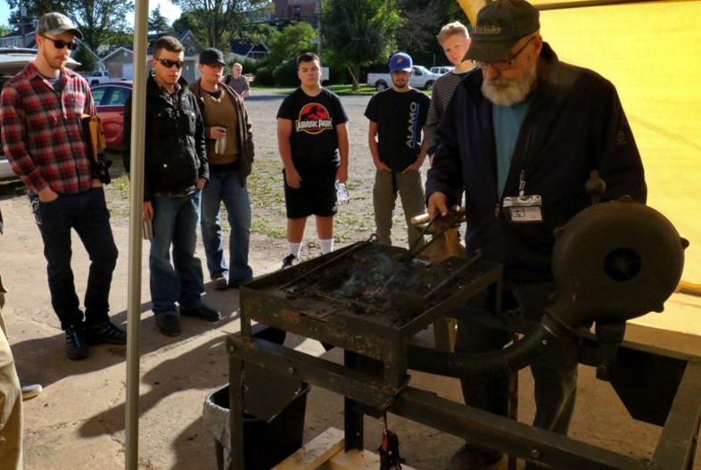 Maker North hosted its Intro to Blacksmithing workshop at the Makerspace on Saturday and Sunday. Denis Frechette taught people how to forge their own tools, manage a coal fire and use an anvil. James Hopkin/SooToday